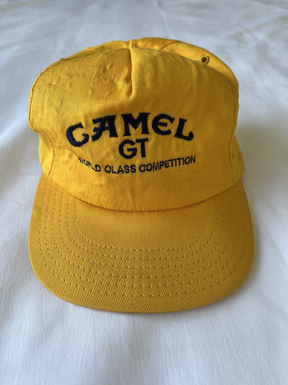 Vintage Camel GT Hat World Class Competition Yellow Snapback Made in USA